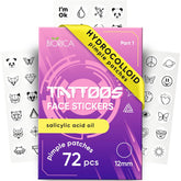 Cute Acne Patches for Face. Hydrocolloid Pimple Patches for Face. Face Tattoo Stickers. 72 Black Pimple Stickers with Hydrocolloid. Zit patches. Zit stickers.